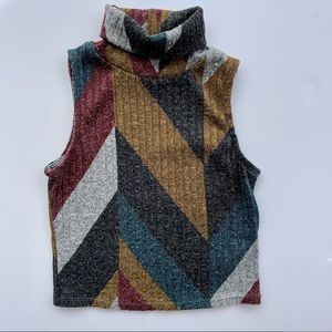 Art Class girls size SMALL (6-6x) Boho high neck crop summer sweater sleeveless